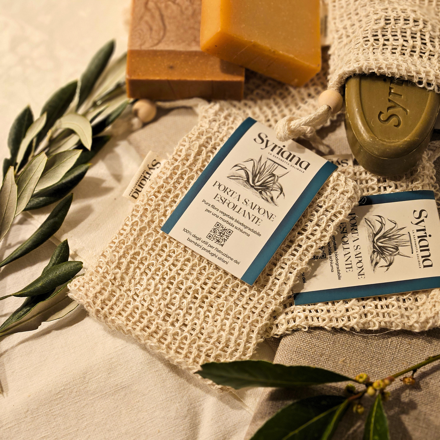 Sisal Fiber Exfoliating Soap Pouch